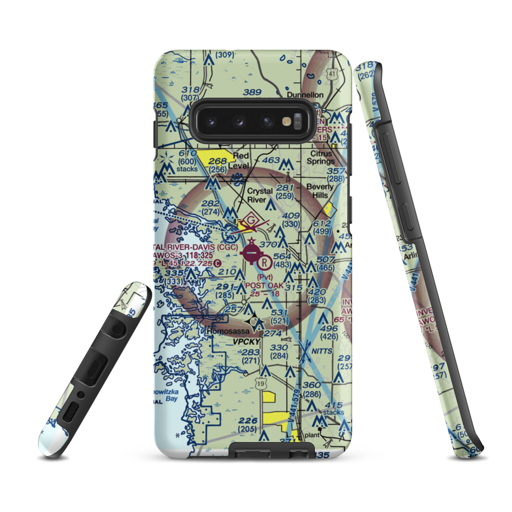 Crystal River Airport (CGC) VFR Sectional Samsung Phone Case Samsung Galaxy S10 Plus model shown