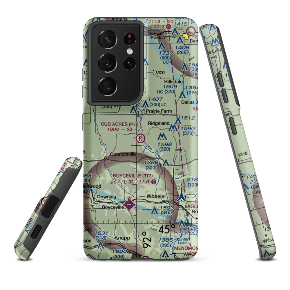 Cub Acres Airport (6WI0) VFR Sectional Samsung Phone Case Samsung Galaxy S21 Plus model shown