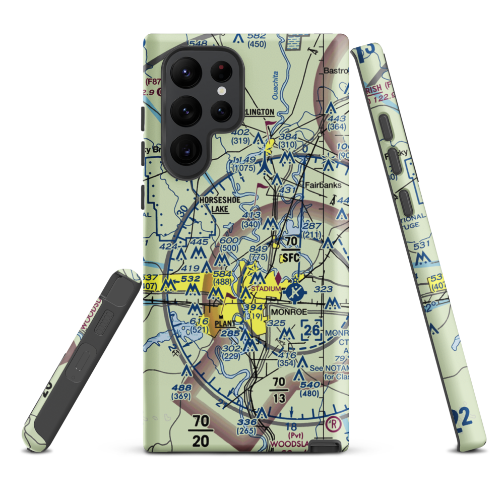 Cuba Farm Airport (LA33) VFR Sectional Samsung Phone Case Samsung Galaxy S22 Ultra model shown