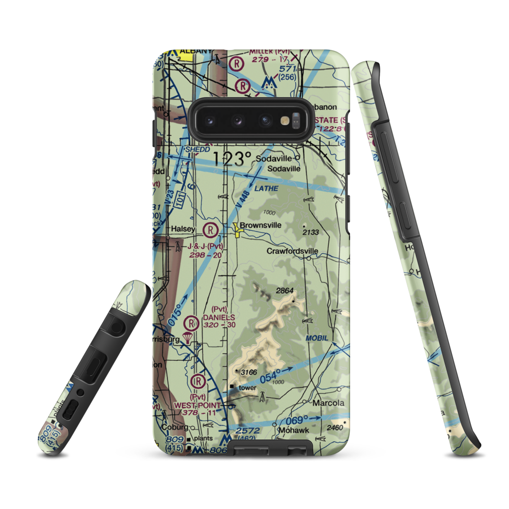 Cubehole Airport (3OR1) VFR Sectional Samsung Phone Case Samsung Galaxy S10 Plus model shown