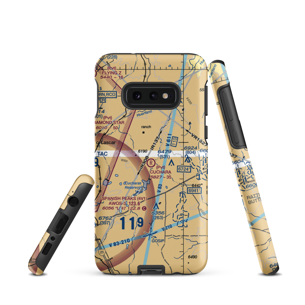 Cuchara Ranch Airport (CD48) VFR Sectional Samsung Phone Case Samsung Galaxy S10 Plus model shown