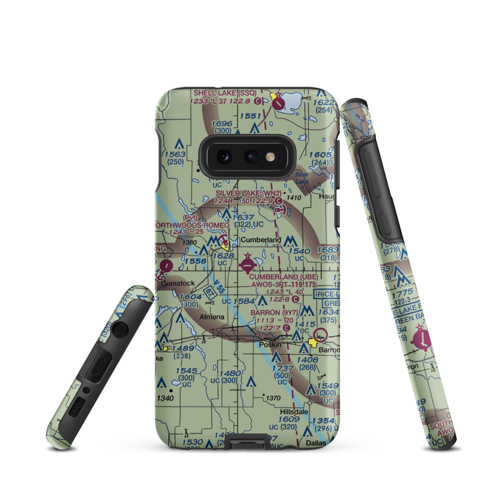 Cumberland Municipal Airport (UBE) VFR Sectional Samsung Phone Case Samsung Galaxy S10 Plus model shown
