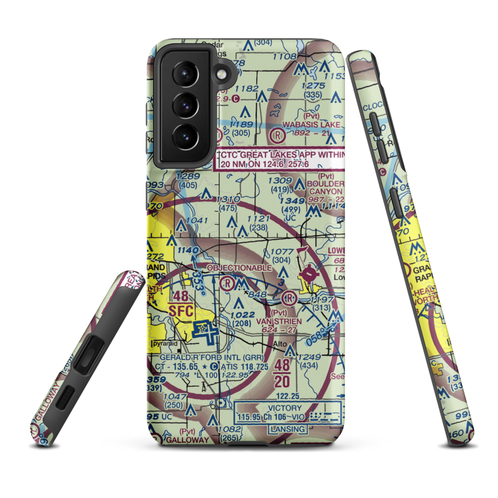 Cupp/Sjvs Landing Strip (8MI8) VFR Sectional Samsung Phone Case Samsung Galaxy S21 FE model shown