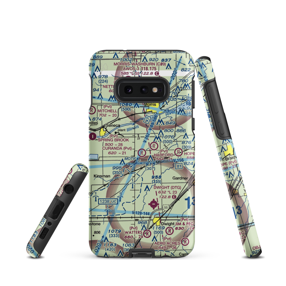 Curanda Airport (LL39) VFR Sectional Samsung Phone Case Samsung Galaxy S10 Plus model shown