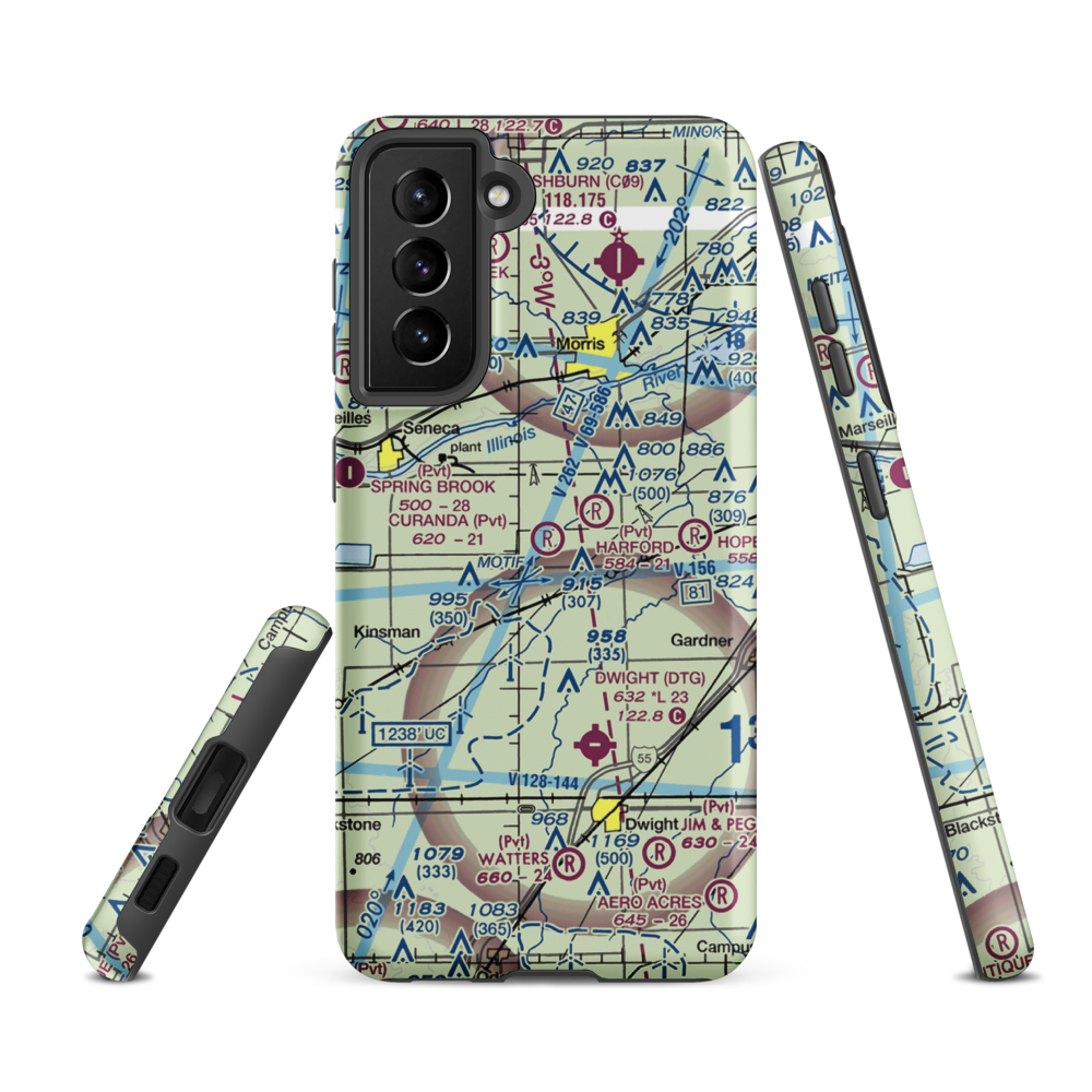 Curanda Airport (LL39) VFR Sectional Samsung Phone Case Samsung Galaxy S21 FE model shown
