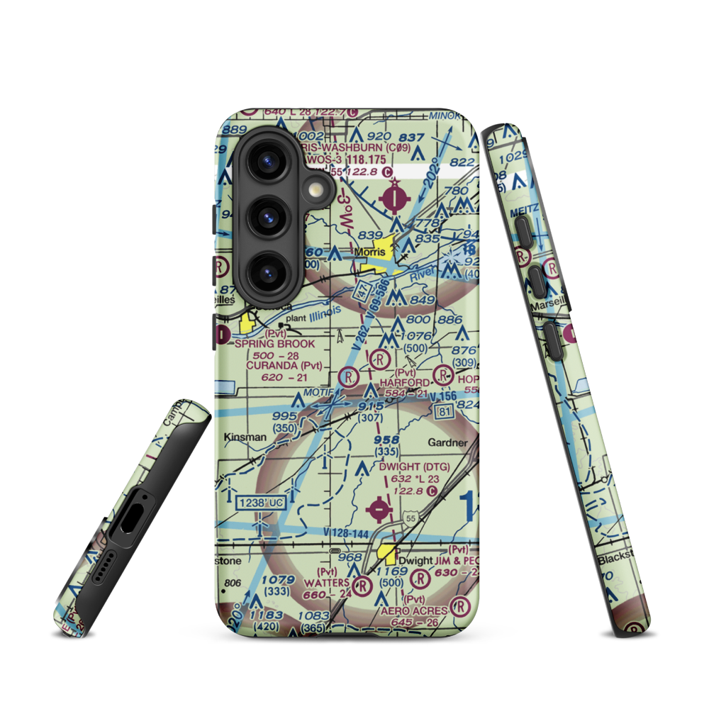 Curanda Airport (LL39) VFR Sectional Samsung Phone Case Samsung Galaxy S24 model shown