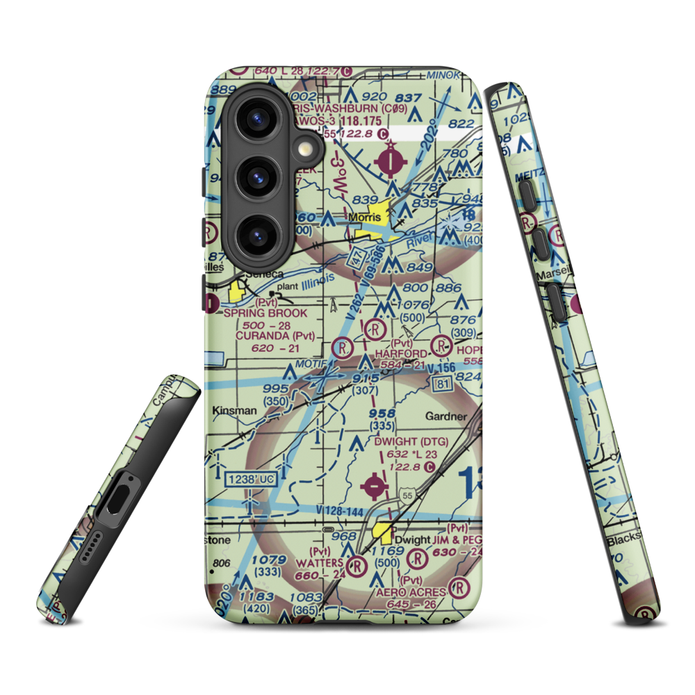 Curanda Airport (LL39) VFR Sectional Samsung Phone Case Samsung Galaxy S24 Plus model shown
