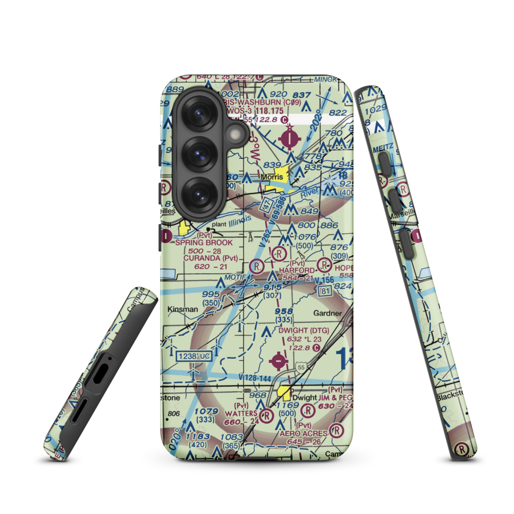 Curanda Airport (LL39) VFR Sectional Samsung Phone Case Samsung Galaxy S25 model shown