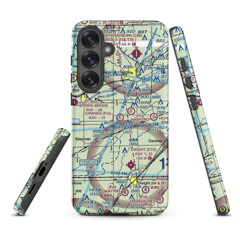 Curanda Airport (LL39) VFR Sectional Samsung Phone Case Samsung Galaxy S25 Plus model shown