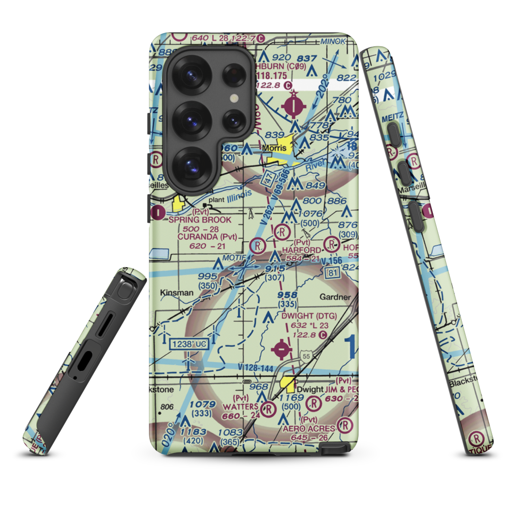 Curanda Airport (LL39) VFR Sectional Samsung Phone Case Samsung Galaxy S25 Ultra model shown