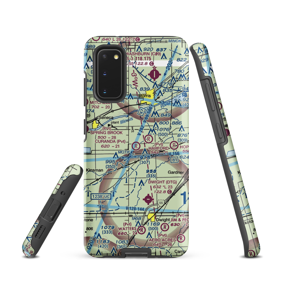 Curanda Airport (LL39) VFR Sectional Samsung Phone Case Samsung Galaxy S20 model shown