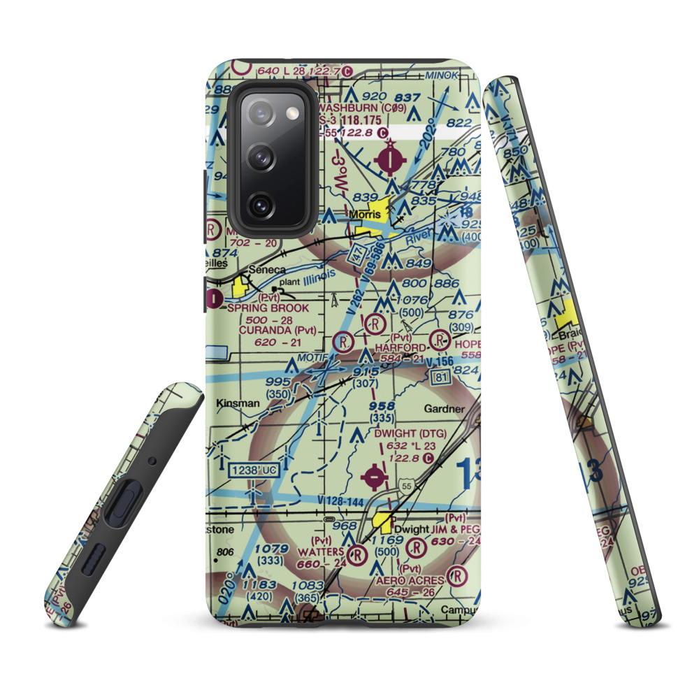 Curanda Airport (LL39) VFR Sectional Samsung Phone Case Samsung Galaxy S20 FE model shown
