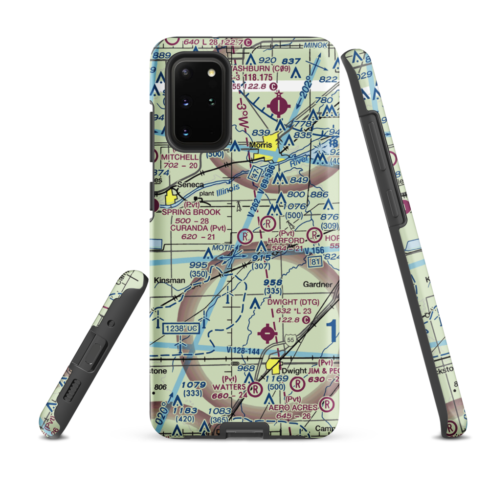 Curanda Airport (LL39) VFR Sectional Samsung Phone Case Samsung Galaxy S20 Plus model shown