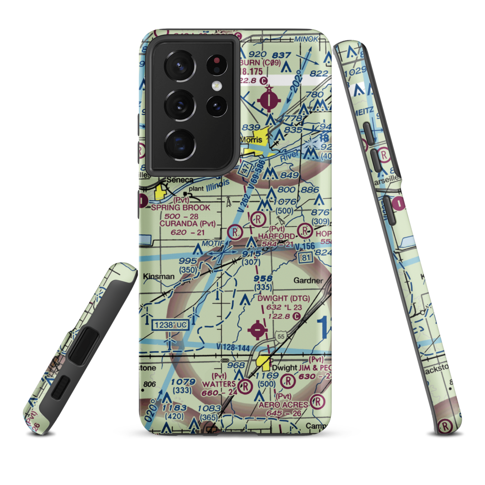 Curanda Airport (LL39) VFR Sectional Samsung Phone Case Samsung Galaxy S21 Ultra model shown