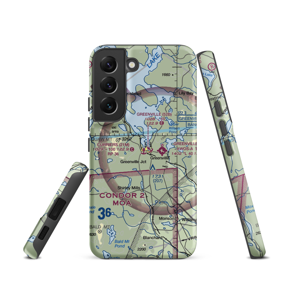 Currier's Seaplane Base (21M) VFR Sectional Samsung Phone Case Samsung Galaxy S22 model shown