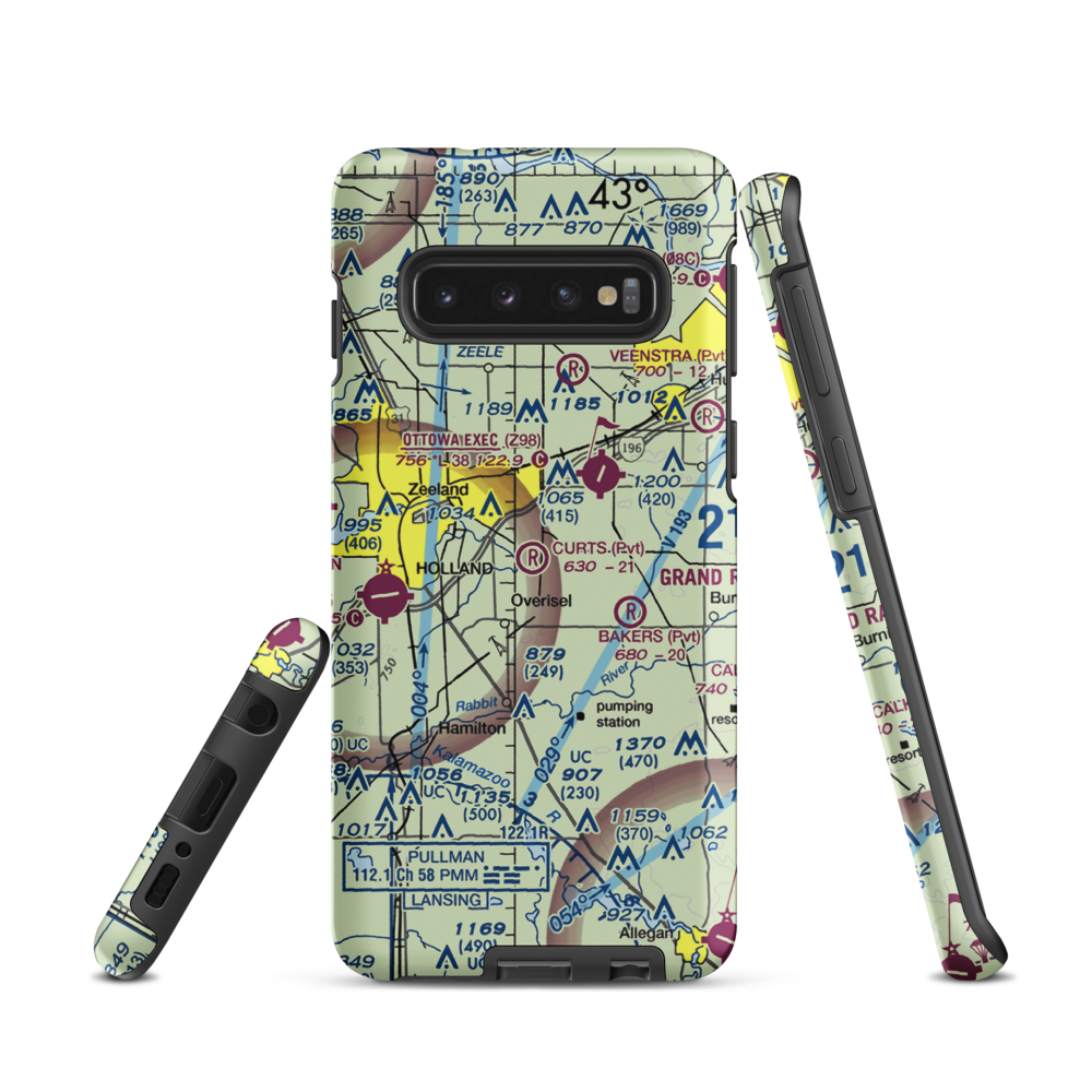 Curt's Place Airport (6MI3) VFR Sectional Samsung Phone Case Samsung Galaxy S10 model shown