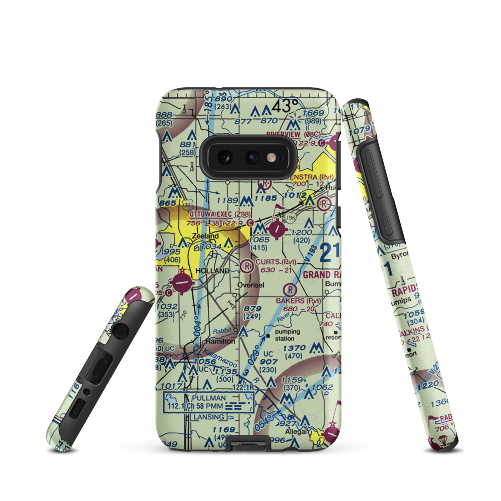 Curt's Place Airport (6MI3) VFR Sectional Samsung Phone Case Samsung Galaxy S10 Plus model shown