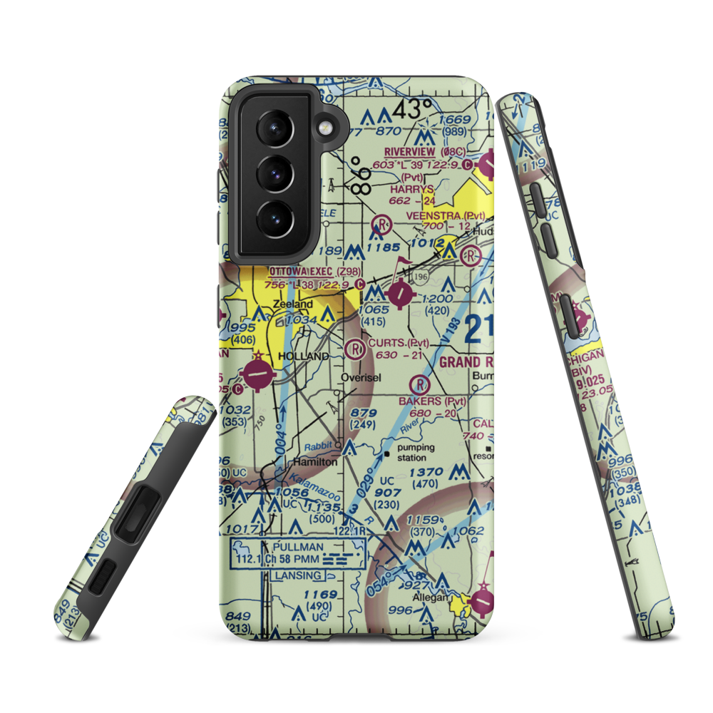 Curt's Place Airport (6MI3) VFR Sectional Samsung Phone Case Samsung Galaxy S21 FE model shown