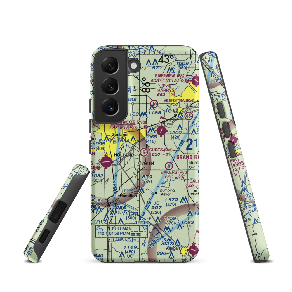 Curt's Place Airport (6MI3) VFR Sectional Samsung Phone Case Samsung Galaxy S22 model shown