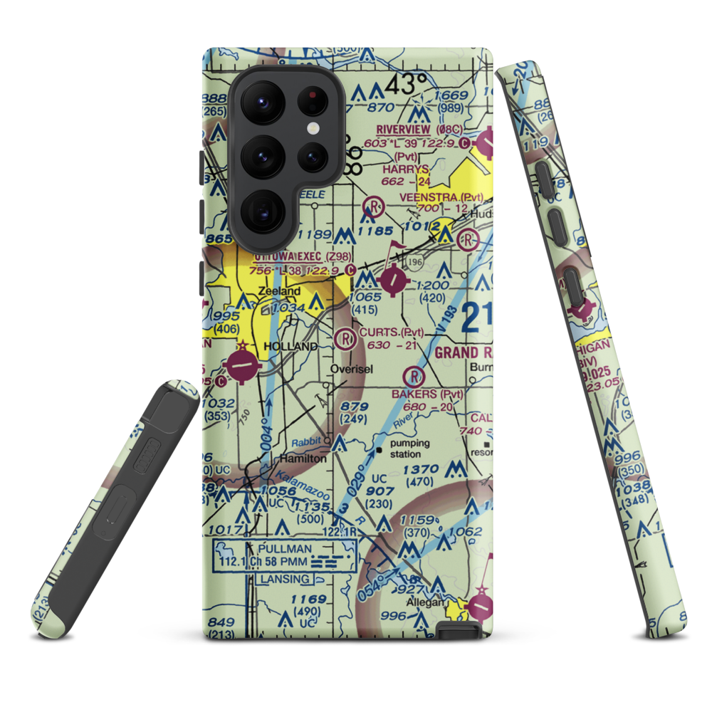 Curt's Place Airport (6MI3) VFR Sectional Samsung Phone Case Samsung Galaxy S22 Ultra model shown