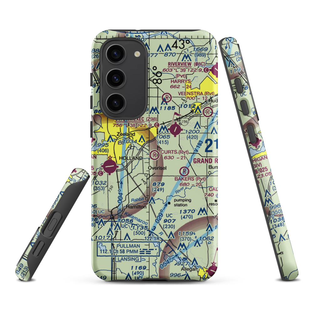 Curt's Place Airport (6MI3) VFR Sectional Samsung Phone Case Samsung Galaxy S23 Plus model shown