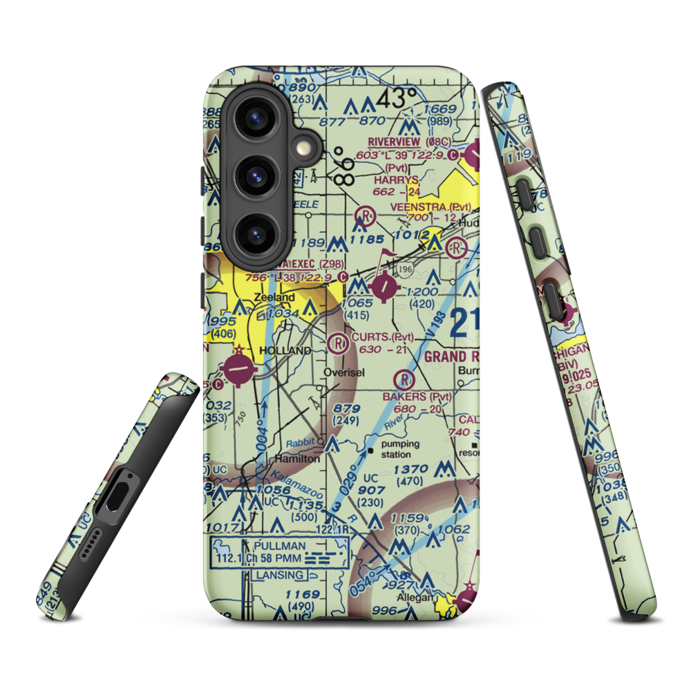 Curt's Place Airport (6MI3) VFR Sectional Samsung Phone Case Samsung Galaxy S24 Plus model shown