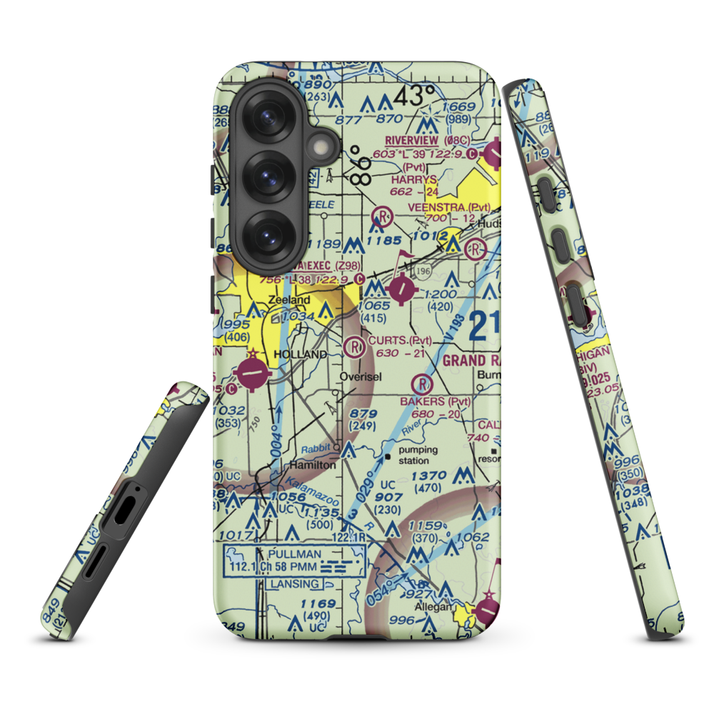 Curt's Place Airport (6MI3) VFR Sectional Samsung Phone Case Samsung Galaxy S25 Plus model shown