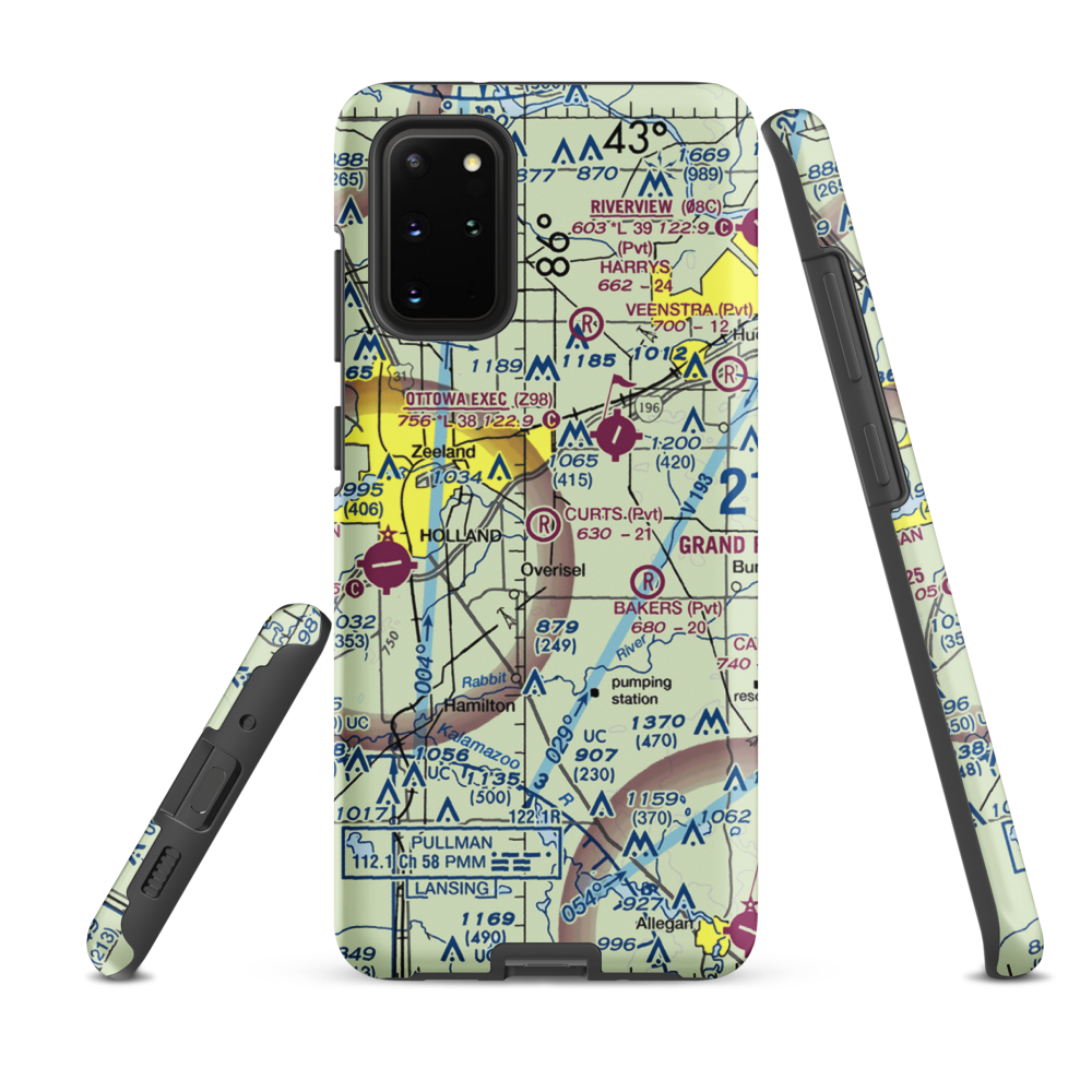 Curt's Place Airport (6MI3) VFR Sectional Samsung Phone Case Samsung Galaxy S20 Plus model shown