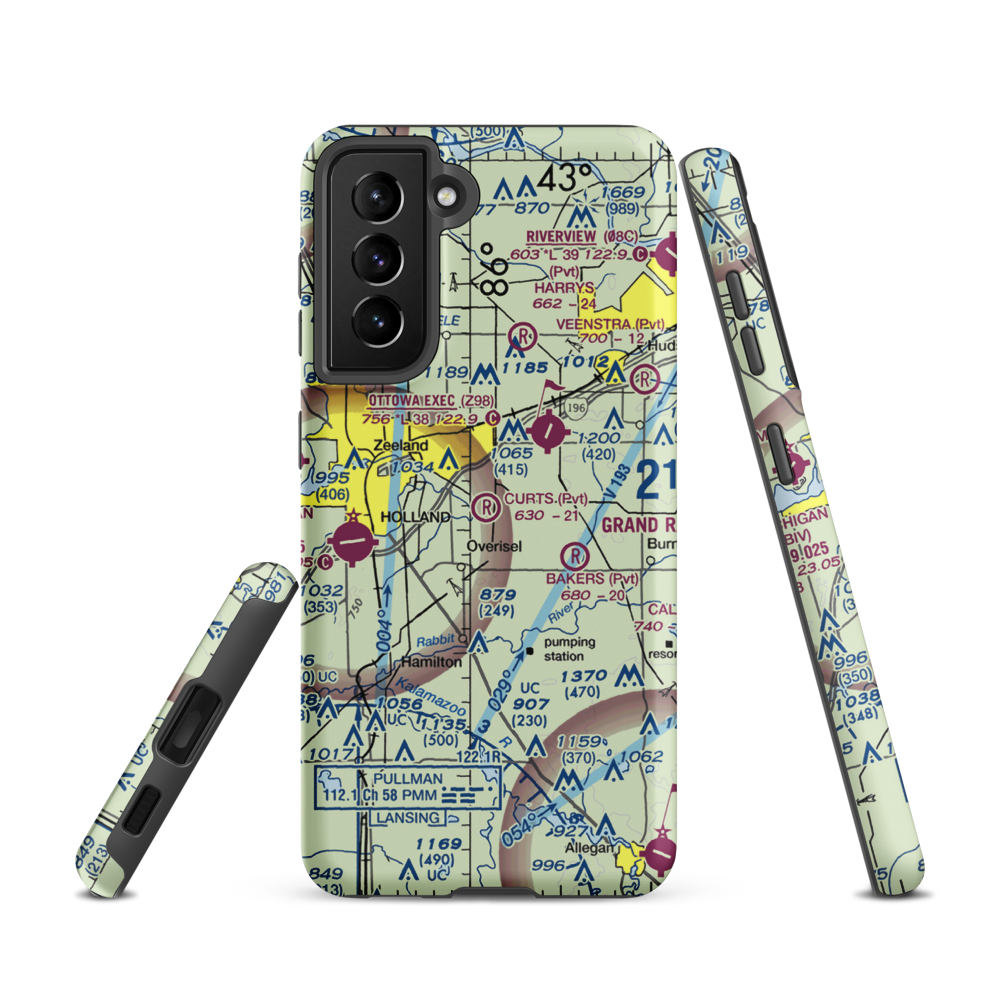 Curt's Place Airport (6MI3) VFR Sectional Samsung Phone Case Samsung Galaxy S21 model shown