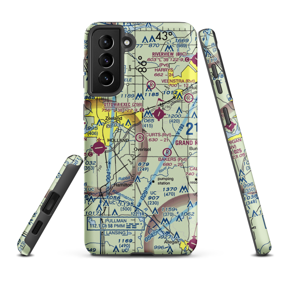Curt's Place Airport (6MI3) VFR Sectional Samsung Phone Case Samsung Galaxy S21 Plus model shown