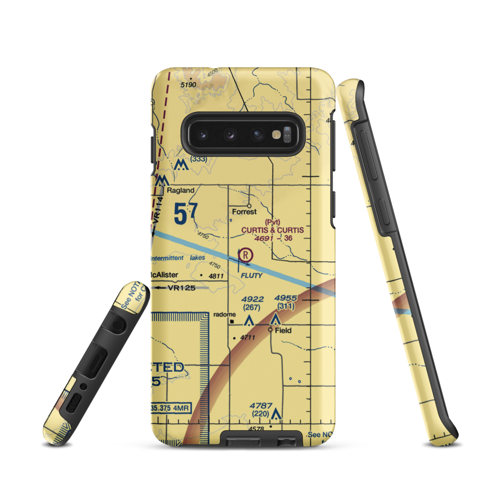 Curtis and Curtis Airport (65NM) VFR Sectional Samsung Phone Case Samsung Galaxy S10 model shown