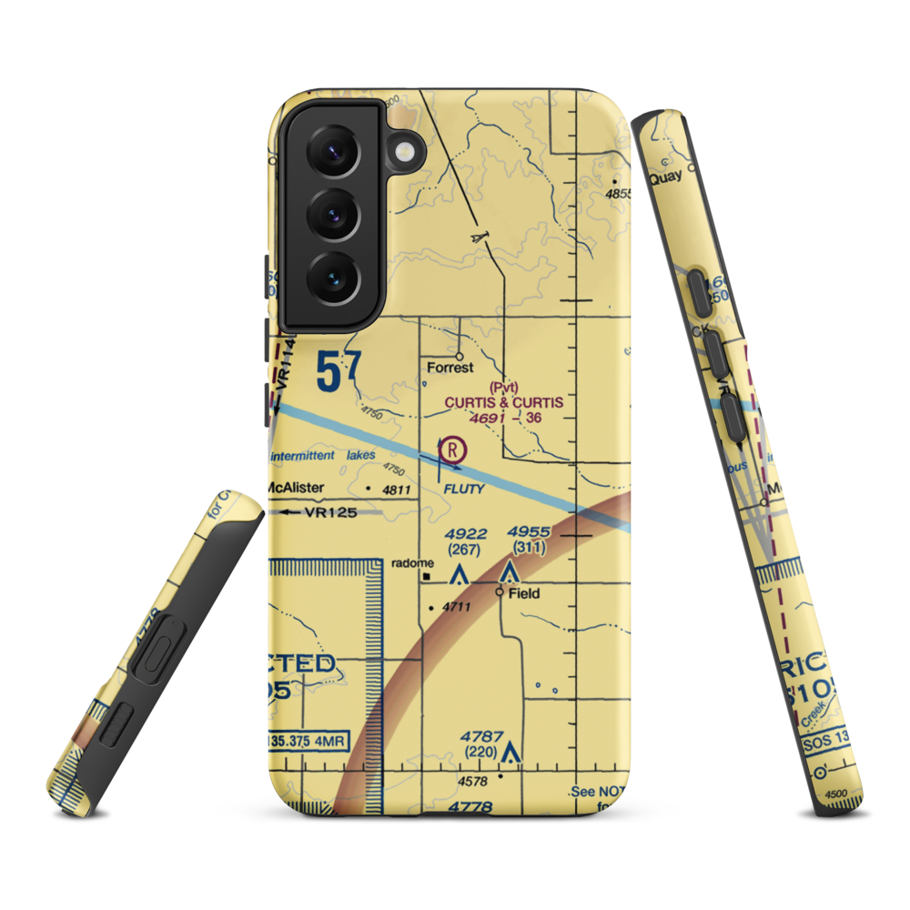 Curtis and Curtis Airport (65NM) VFR Sectional Samsung Phone Case Samsung Galaxy S22 Plus model shown