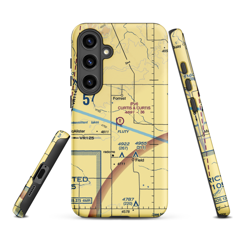 Curtis and Curtis Airport (65NM) VFR Sectional Samsung Phone Case Samsung Galaxy S24 Plus model shown