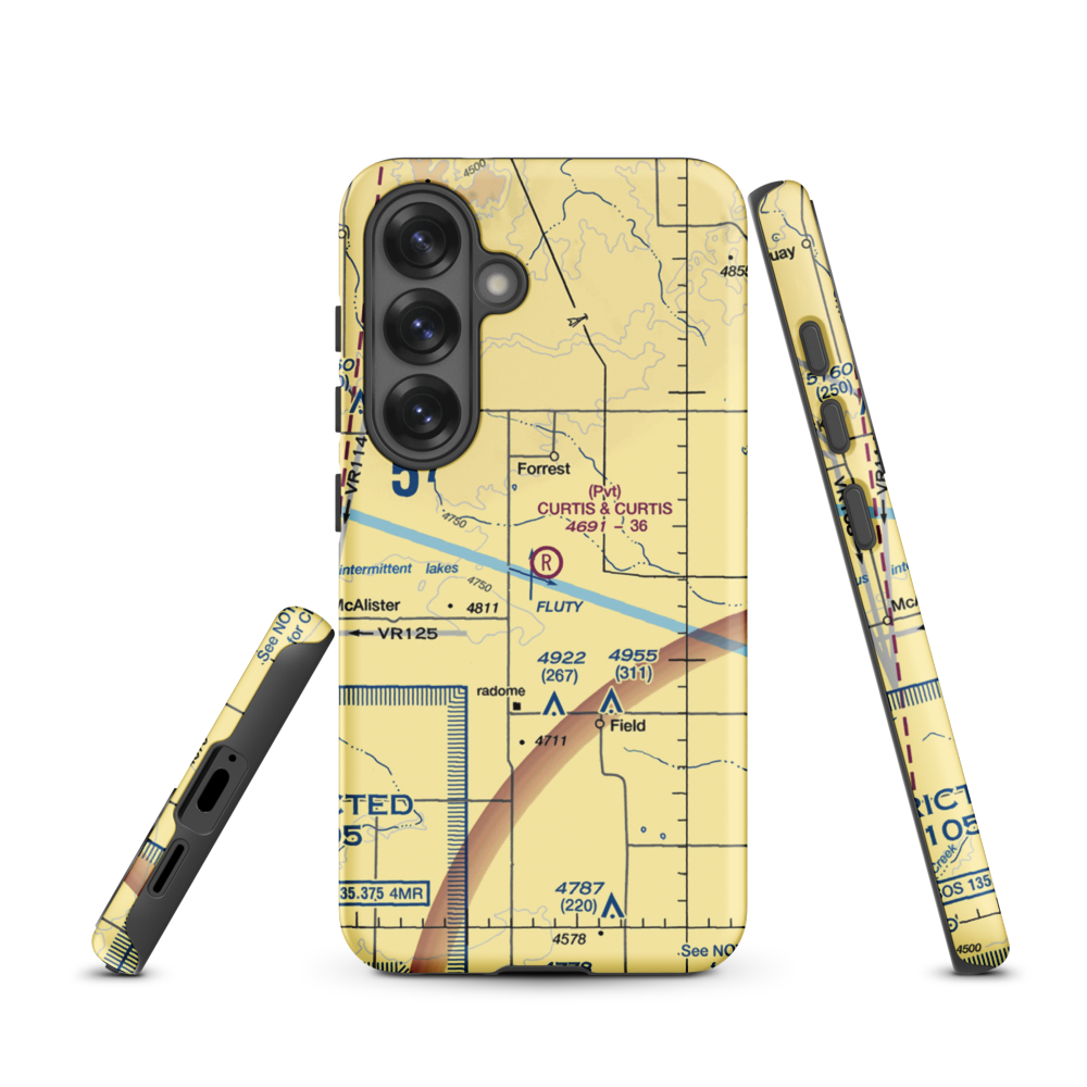 Curtis and Curtis Airport (65NM) VFR Sectional Samsung Phone Case Samsung Galaxy S25 model shown
