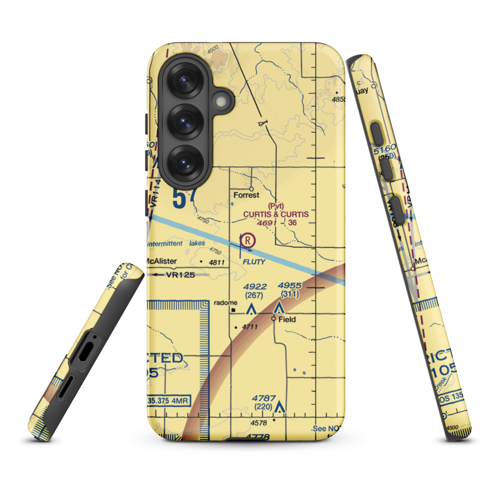 Curtis and Curtis Airport (65NM) VFR Sectional Samsung Phone Case Samsung Galaxy S25 Plus model shown