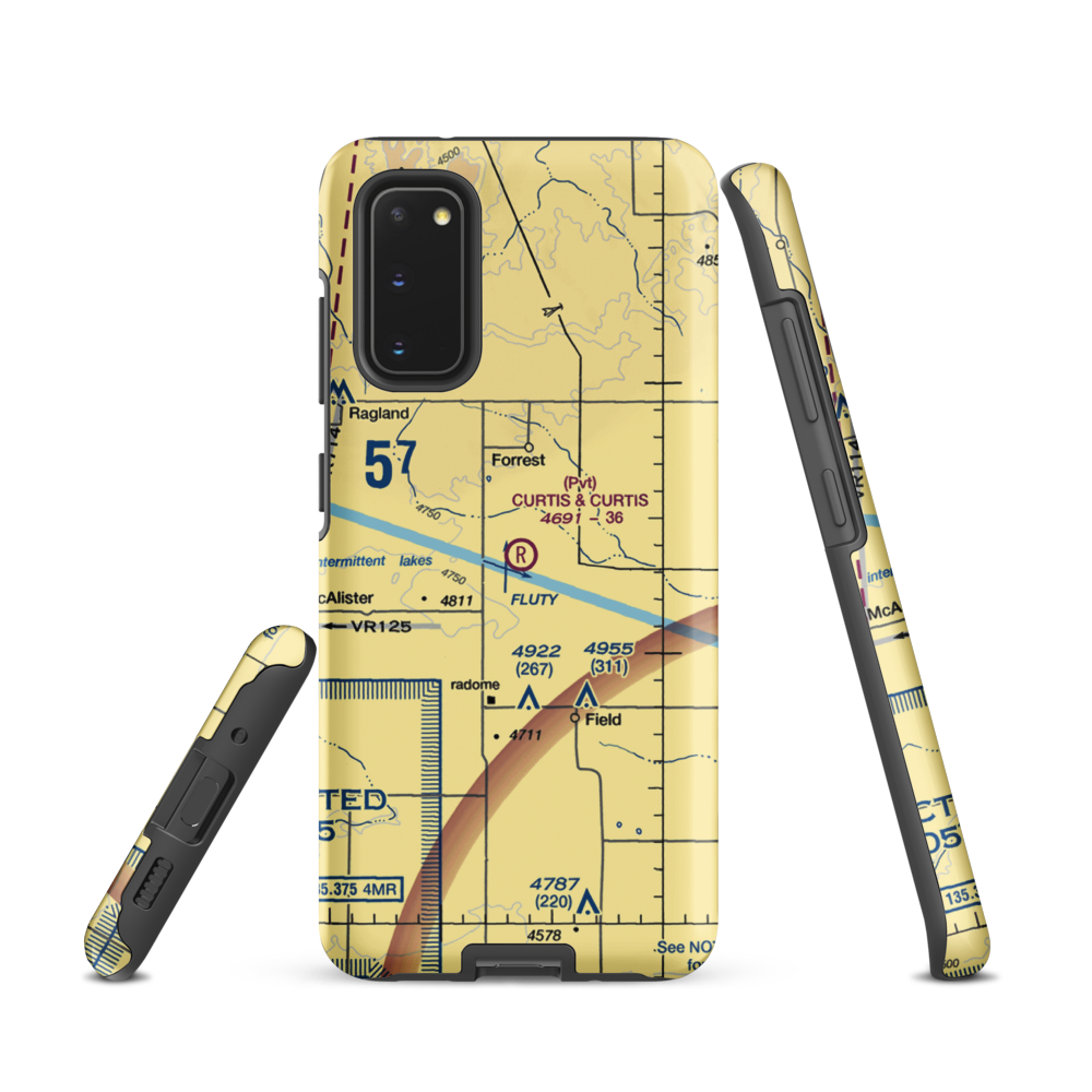 Curtis and Curtis Airport (65NM) VFR Sectional Samsung Phone Case Samsung Galaxy S20 model shown