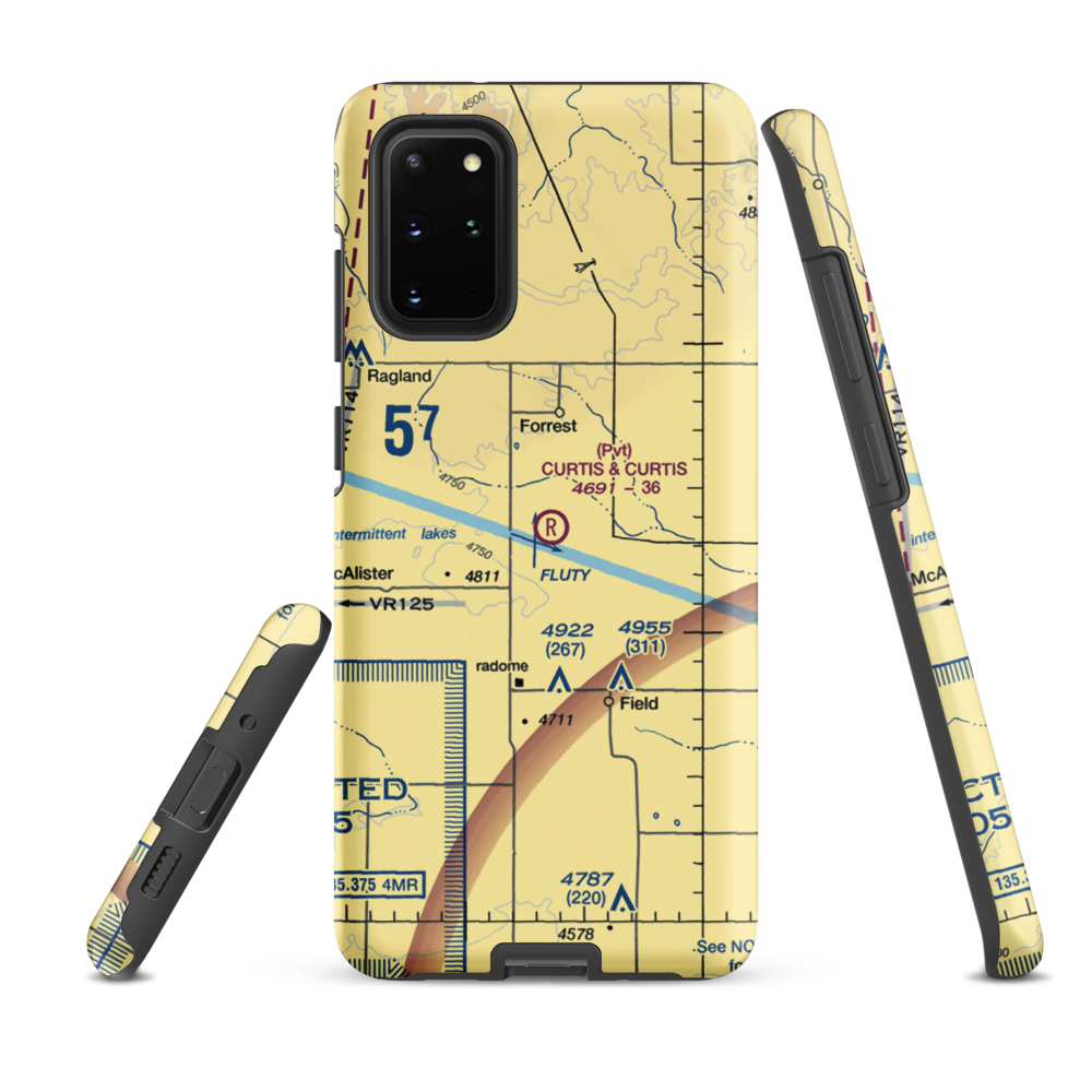 Curtis and Curtis Airport (65NM) VFR Sectional Samsung Phone Case Samsung Galaxy S20 Plus model shown