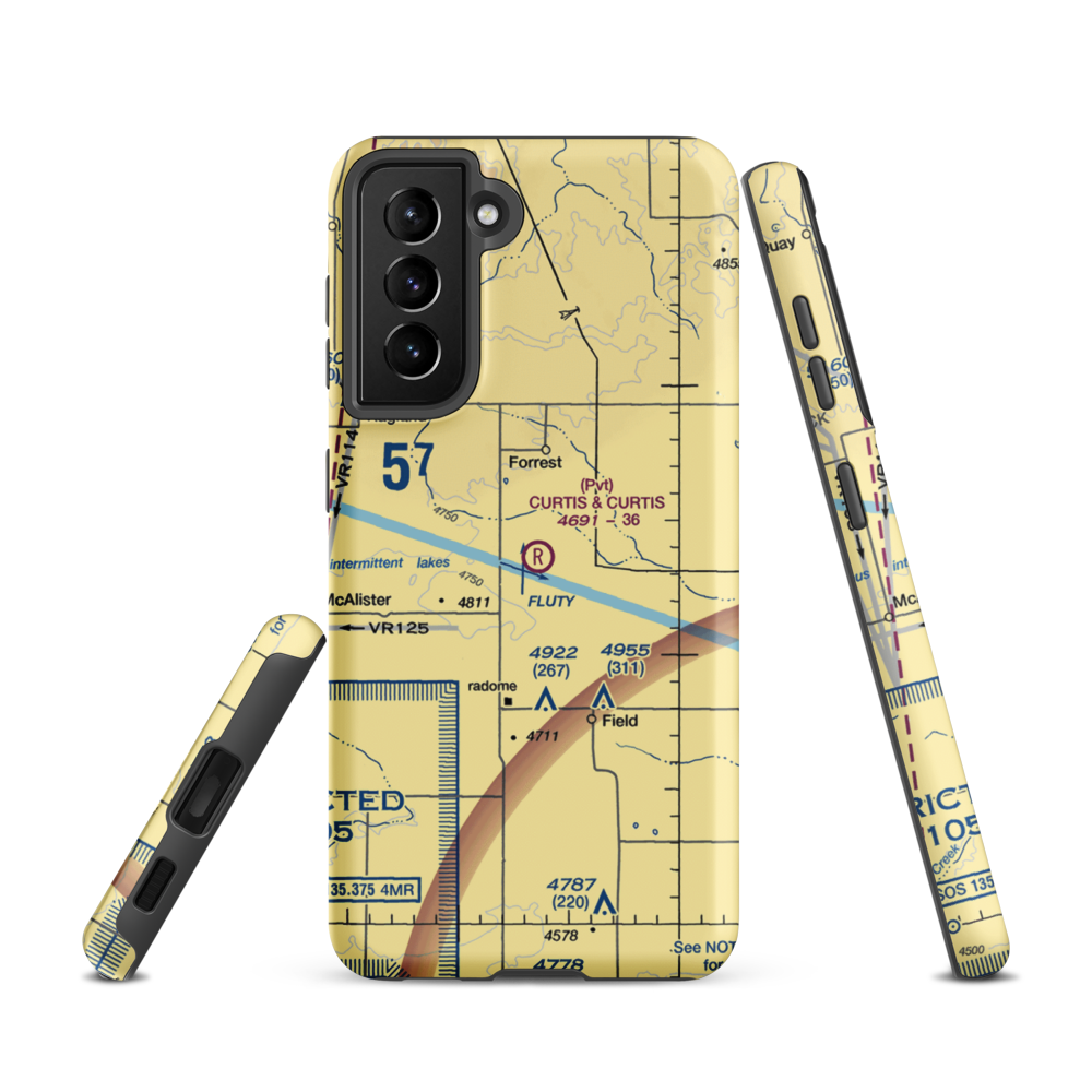 Curtis and Curtis Airport (65NM) VFR Sectional Samsung Phone Case Samsung Galaxy S21 model shown