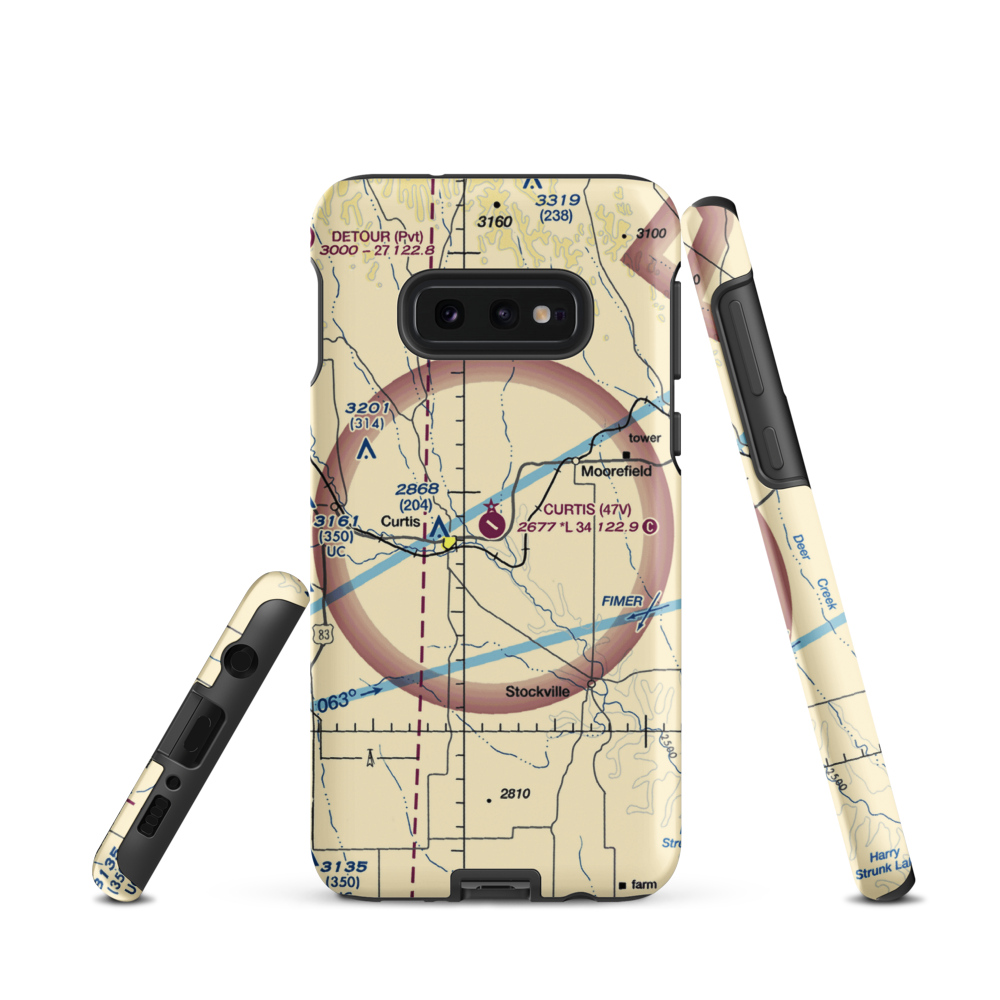 Curtis Municipal Airport (47V) VFR Sectional Samsung Phone Case Samsung Galaxy S10 Plus model shown