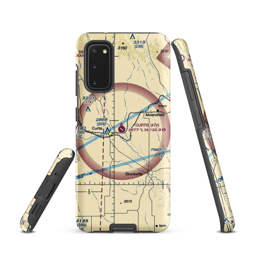 Curtis Municipal Airport (47V) VFR Sectional Samsung Phone Case Samsung Galaxy S20 model shown