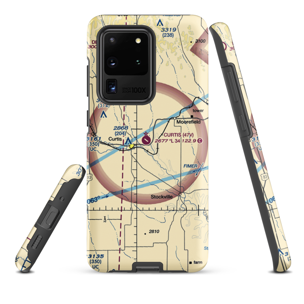Curtis Municipal Airport (47V) VFR Sectional Samsung Phone Case Samsung Galaxy S20 Ultra model shown