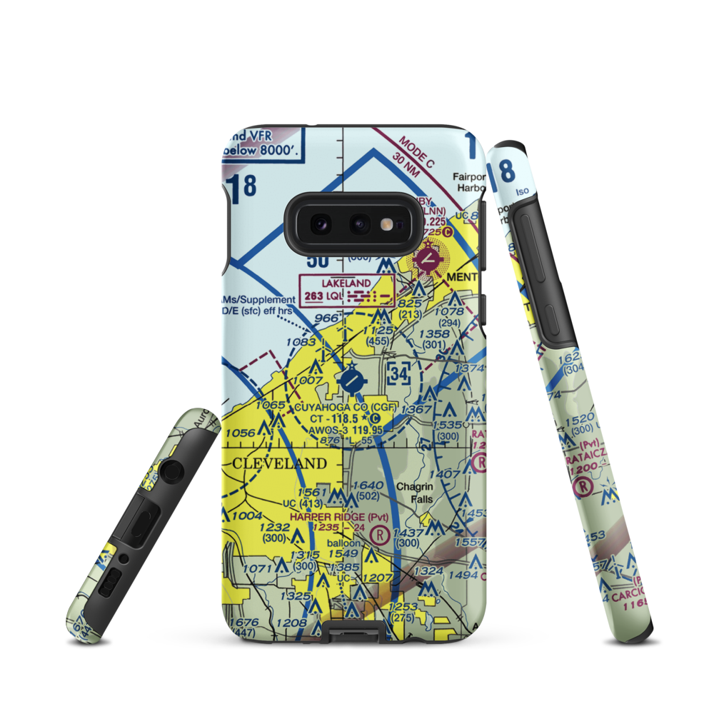 Cuyahoga County Airport (CGF) VFR Sectional Samsung Phone Case Samsung Galaxy S10e model shown