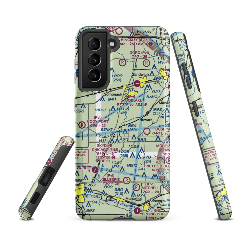 Cwian Field (2LL1) VFR Sectional Samsung Phone Case Samsung Galaxy S21 FE model shown