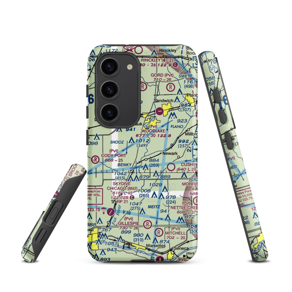 Cwian Field (2LL1) VFR Sectional Samsung Phone Case Samsung Galaxy S23 model shown