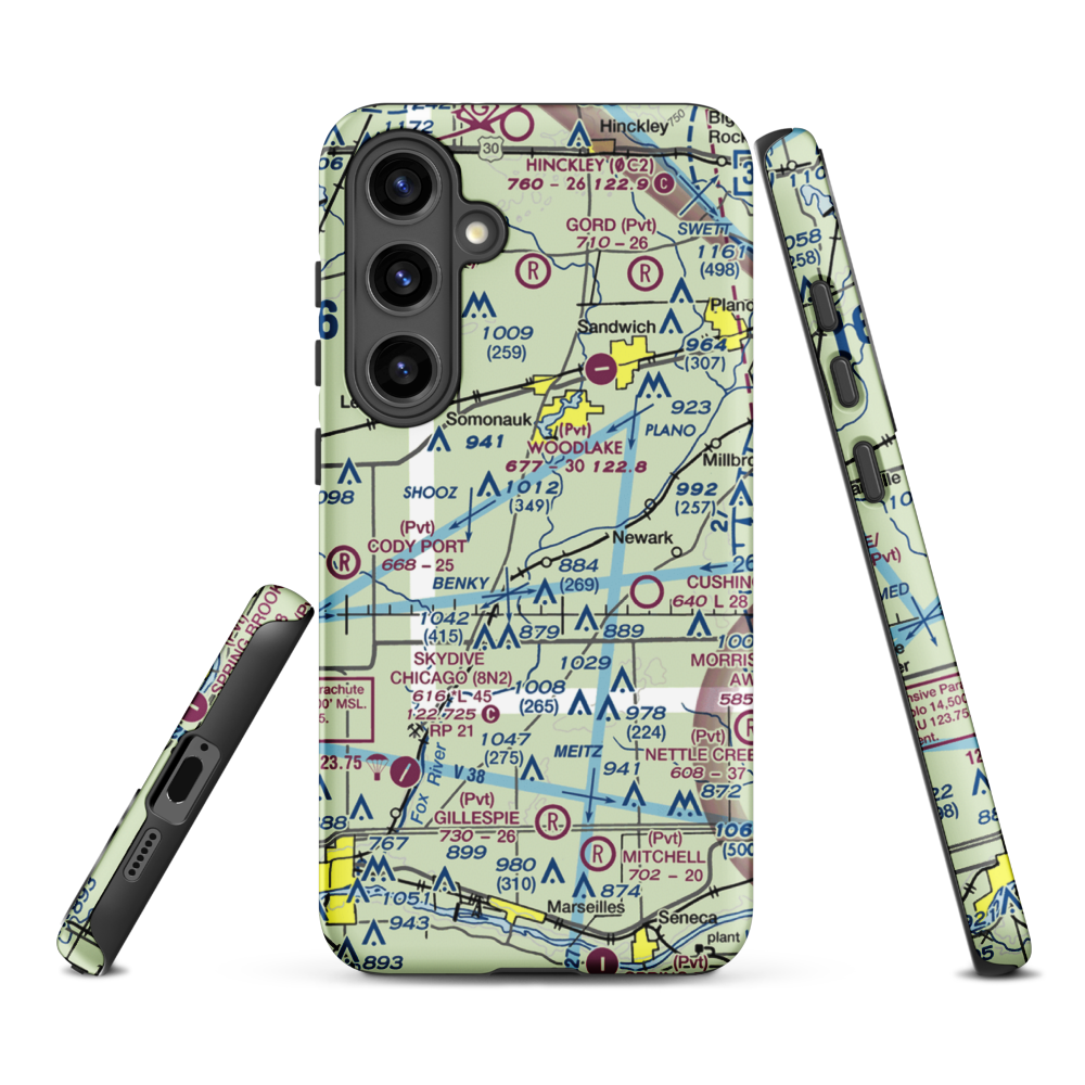 Cwian Field (2LL1) VFR Sectional Samsung Phone Case Samsung Galaxy S24 Plus model shown