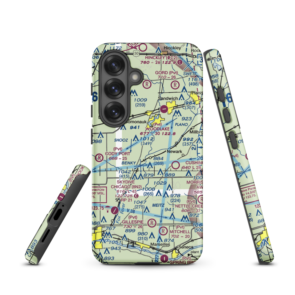 Cwian Field (2LL1) VFR Sectional Samsung Phone Case Samsung Galaxy S25 model shown