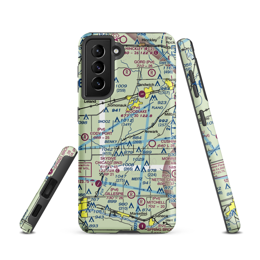 Cwian Field (2LL1) VFR Sectional Samsung Phone Case Samsung Galaxy S21 model shown