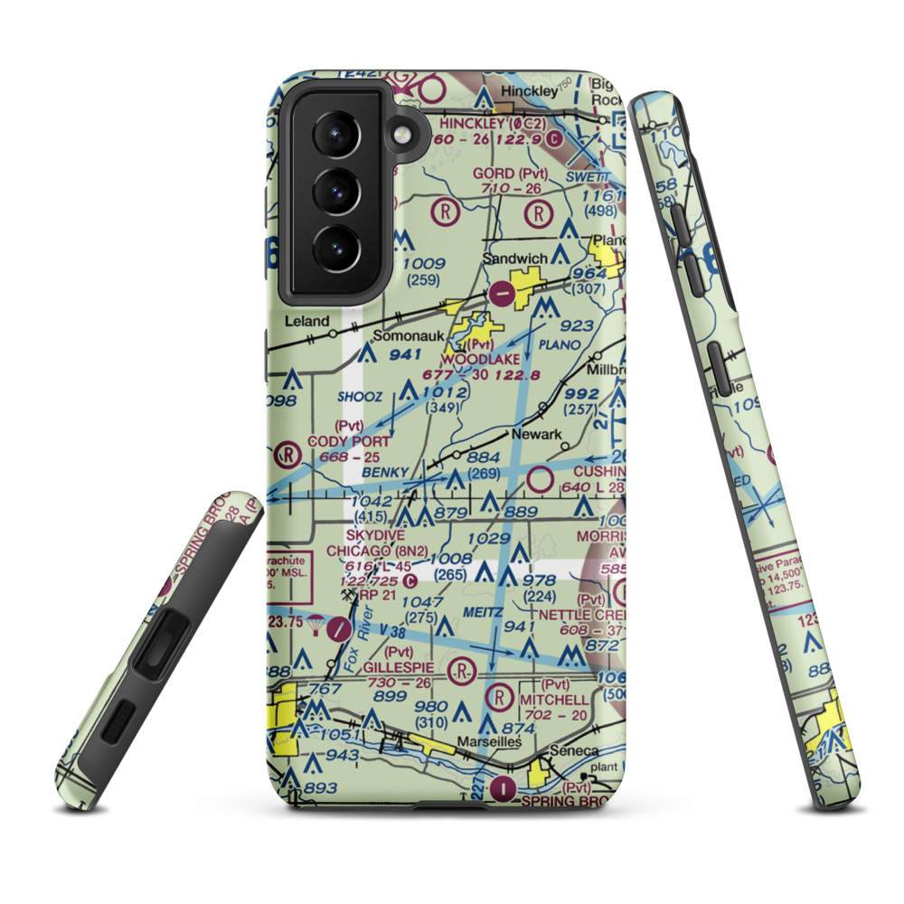 Cwian Field (2LL1) VFR Sectional Samsung Phone Case Samsung Galaxy S21 Plus model shown