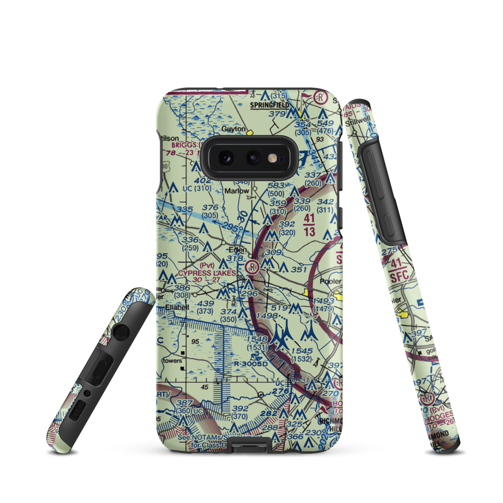 Cypress Lakes Airport (GA35) VFR Sectional Samsung Phone Case Samsung Galaxy S10 Plus model shown