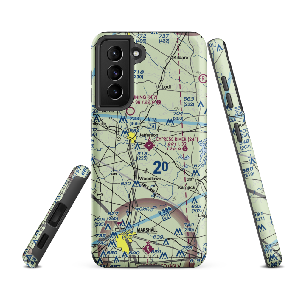 Cypress River Airport (24F) VFR Sectional Samsung Phone Case Samsung Galaxy S21 FE model shown